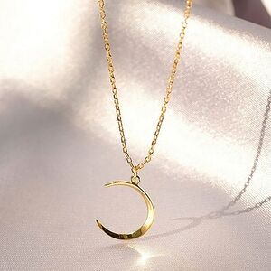Crescent Moon Necklace | Yellow Gold Filled